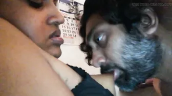 Teasing Aunty's Big Nipples Through Thin Blouse In Living Room Afternoon