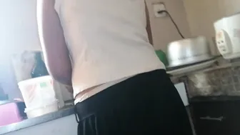 Indian Aunt Secretly Filmed Cooking In Kitchen Wearing Loose Blouse