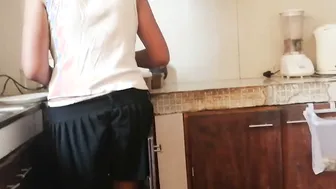Indian Aunt Secretly Filmed Cooking In Kitchen Wearing Loose Blouse