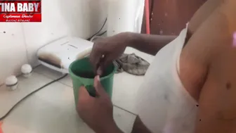 Indian Maid In Floral Dress Teasing Him While His Wife Is Away