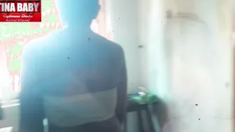 Indian Maid In Floral Dress Teasing Him While His Wife Is Away