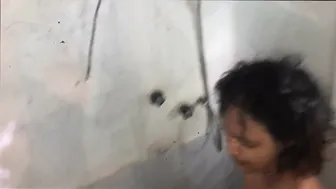 Desi Couple Bathing Naked Together While He Sucks Her Big Boobs