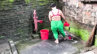 Indian Stepaunt Doing Laundry Surprised By Nephew Fucking Her Ass