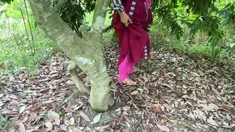 Indian Neighbor Caught Alone In Woods Gets Fucked Hard Against A Tree
