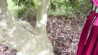 Indian Neighbor Caught Alone In Woods Gets Fucked Hard Against A Tree