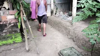 Indian Nephew Catches Aunty Cleaning Yard And Fucks Her On The Spot