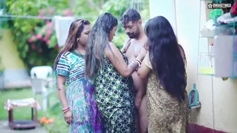 Three Horny Indian Bhabhis Seduce And Fuck The Milkman While Alone