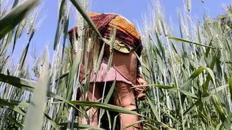 Indian Daughter-In-Law Rides Cock While Father-In-Law Watches Outdoors