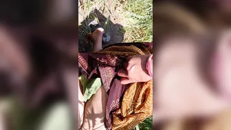 Indian Daughter-In-Law Rides Cock While Father-In-Law Watches Outdoors