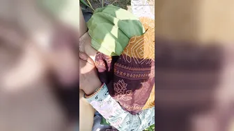 Indian Daughter-In-Law Rides Cock While Father-In-Law Watches Outdoors