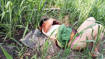 Desi Teen Bride Fingers Herself In The Field Before Her Brother Pounds Her Ass