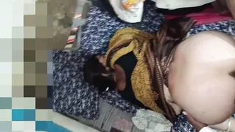 Indian Stepsister Bent Over Gets Her Skirt Lifted And Fucked From Behind