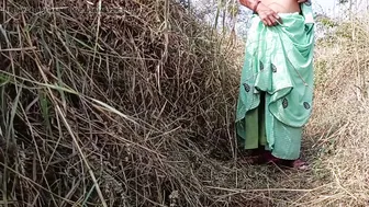 Indian Sister In Law Strips Naked In Forest Pressing Her Big Boobs