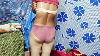 Desi Bhabhi Undressing For Her Devar And Riding His Cock Standing Up
