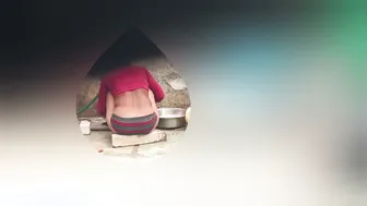 Watching My Indian Stepsister Shave Her Pussy In The Outdoor Bathroom