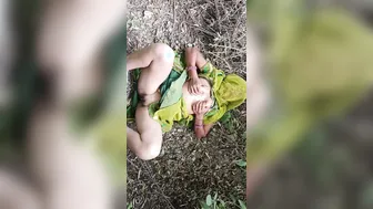 Desi Daughter-In-Law Lifting Clothes In Jungle Fingering For Brother-In-Law