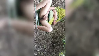 Desi Daughter-In-Law Lifting Clothes In Jungle Fingering For Brother-In-Law