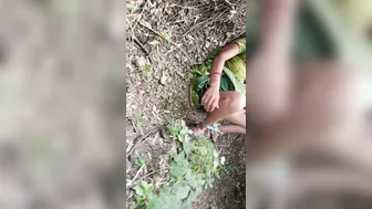 Desi Daughter-In-Law Lifting Clothes In Jungle Fingering For Brother-In-Law