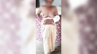 Desi Stepsister Teasing Stepbrother In Wet Saree And Bra After Bath