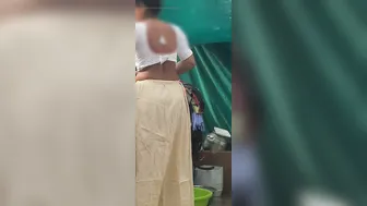 Desi Stepsister Teasing Stepbrother In Wet Saree And Bra After Bath