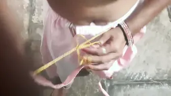 Indian Village Wife Strips From Petticoat And Blouse Showing Everything To Him