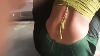 Skinny Waisted Indian Maid Ali Bathes In Open Courtyard While I Peek Secretly