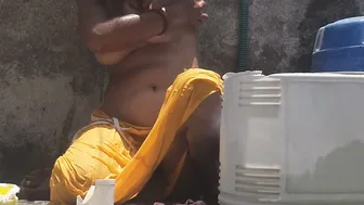 Desi Stepsister Bathes Naked Outdoors While Stepbrother Watches Her Closely