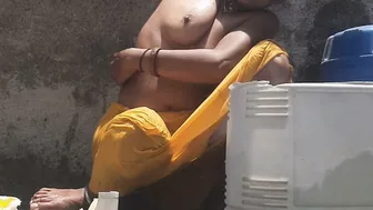 Desi Stepsister Bathes Naked Outdoors While Stepbrother Watches Her Closely