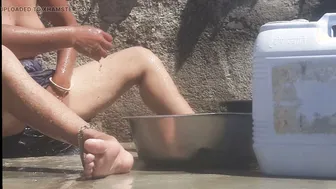 Punjabi Stepsister Fingering Her Pussy Naked Bathing In Outdoor Shower