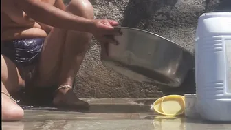 Punjabi Stepsister Fingering Her Pussy Naked Bathing In Outdoor Shower