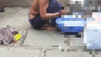 Punjabi Stepsister Soaping Her Body Naked In The Desi Village Bathroom