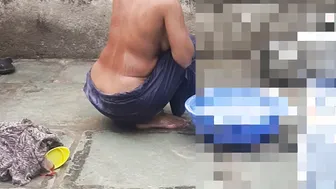 Punjabi Stepsister Soaping Her Body Naked In The Desi Village Bathroom