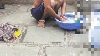 Punjabi Stepsister Soaping Her Body Naked In The Desi Village Bathroom