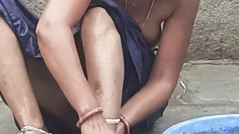 Punjabi Stepsister Soaping Her Body Naked In The Desi Village Bathroom