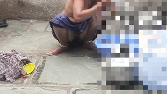 Punjabi Stepsister Soaping Her Body Naked In The Desi Village Bathroom