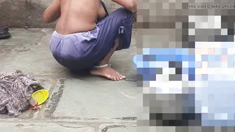 Punjabi Stepsister Soaping Her Body Naked In The Desi Village Bathroom