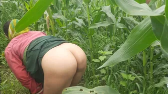 Daughter-In-Law Fingers Her Pussy In Field While Father-In-Law Watches