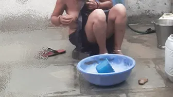 Married Desi Stepsister Strips Her Blouse For Stepbrother Before Shower