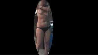 Stepsister Bathes In The Monsoon Rain Wearing Tight Clothes Looking Sexy