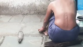 Indian Elder Bhabhi Lifts Skirt And Bathes Completely Naked In Outdoor Bathroom