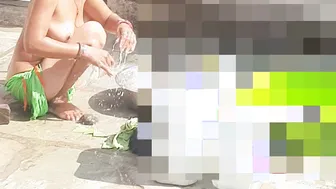 Indian Stepsister Caught Naked In Village Bathroom Getting Fingered Hard