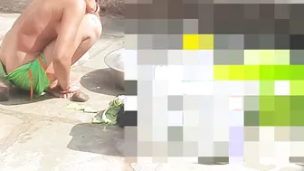 Indian Stepsister Caught Naked In Village Bathroom Getting Fingered Hard