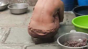 Desi Bhabhi Watching Her Devar Bathing Naked In The Open Forest Today