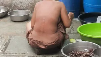 Desi Bhabhi Watching Her Devar Bathing Naked In The Open Forest Today