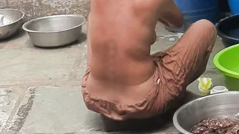 Desi Bhabhi Watching Her Devar Bathing Naked In The Open Forest Today