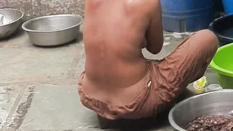 Desi Bhabhi Watching Her Devar Bathing Naked In The Open Forest Today