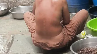 Desi Bhabhi Watching Her Devar Bathing Naked In The Open Forest Today