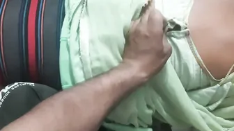 Desi Devar Applying Balm On Bhabhi's Waist Near Her Thick Ass At Night