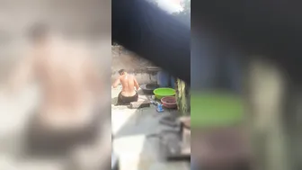 Indian Stepsister Caught Bathing In Bathroom With Door Wide Open