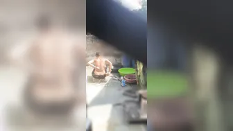 Indian Stepsister Caught Bathing In Bathroom With Door Wide Open